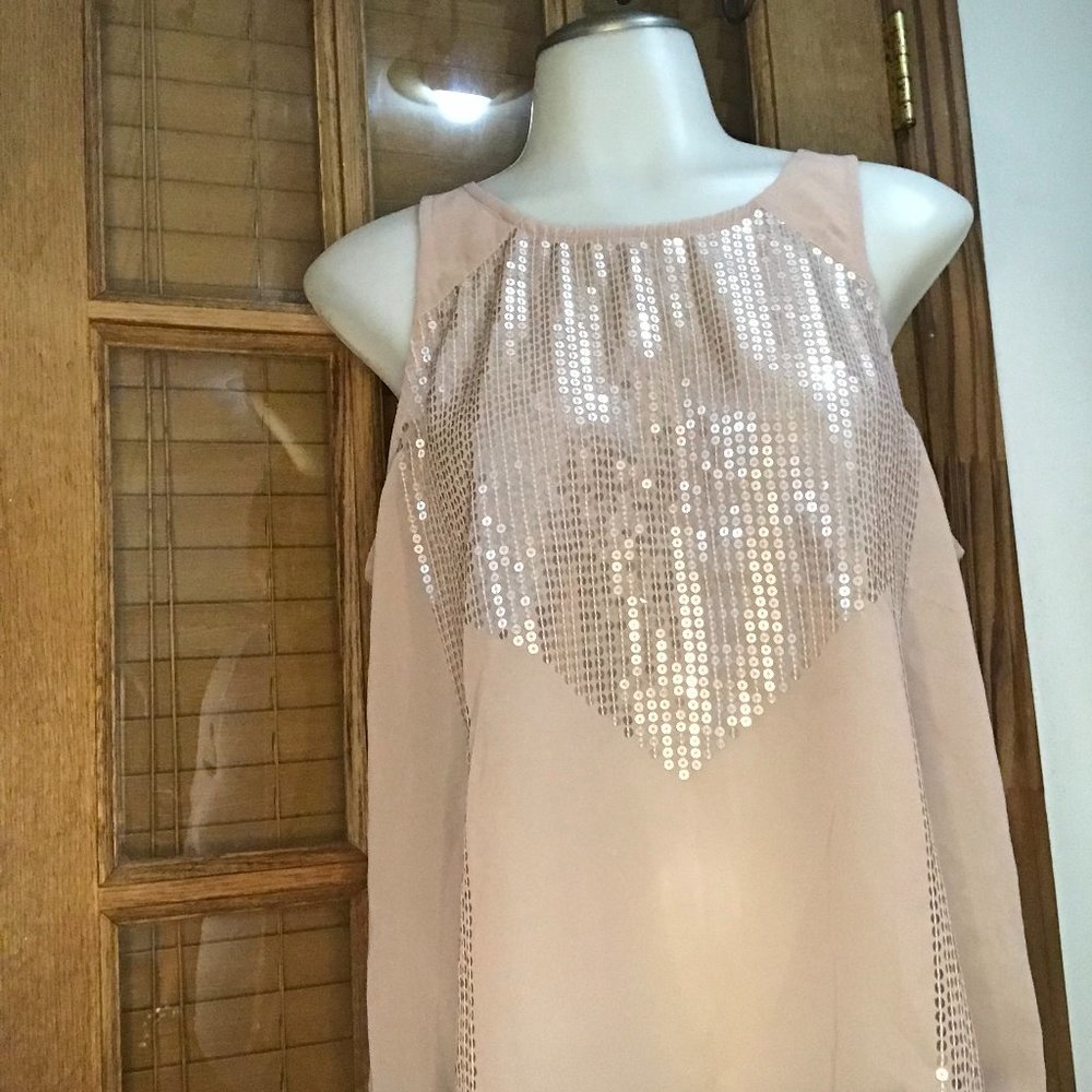 NWT Sleeveless Top w sequins down front & zipper at back By American Eagle